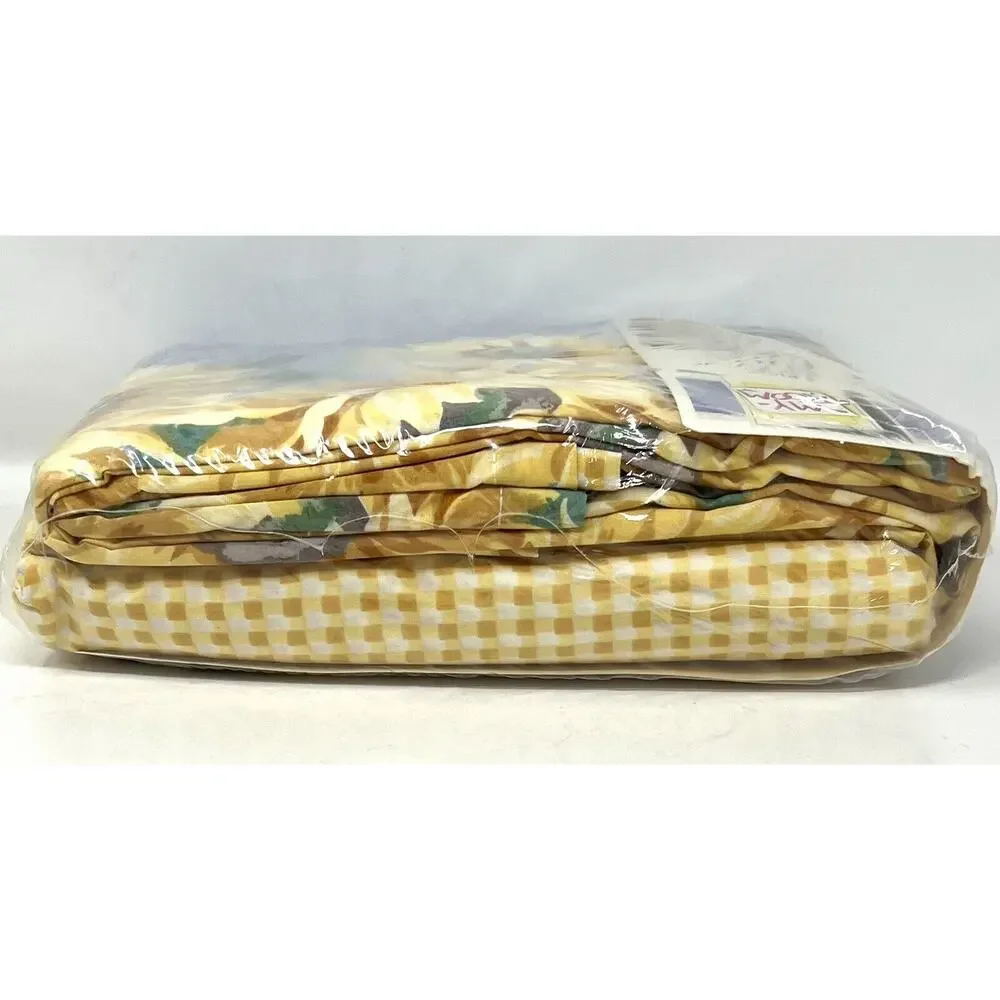 Vintage DreamStyles By Bibb Full Sheet Set Sunflowers Sunshine NOS NIP Pastels